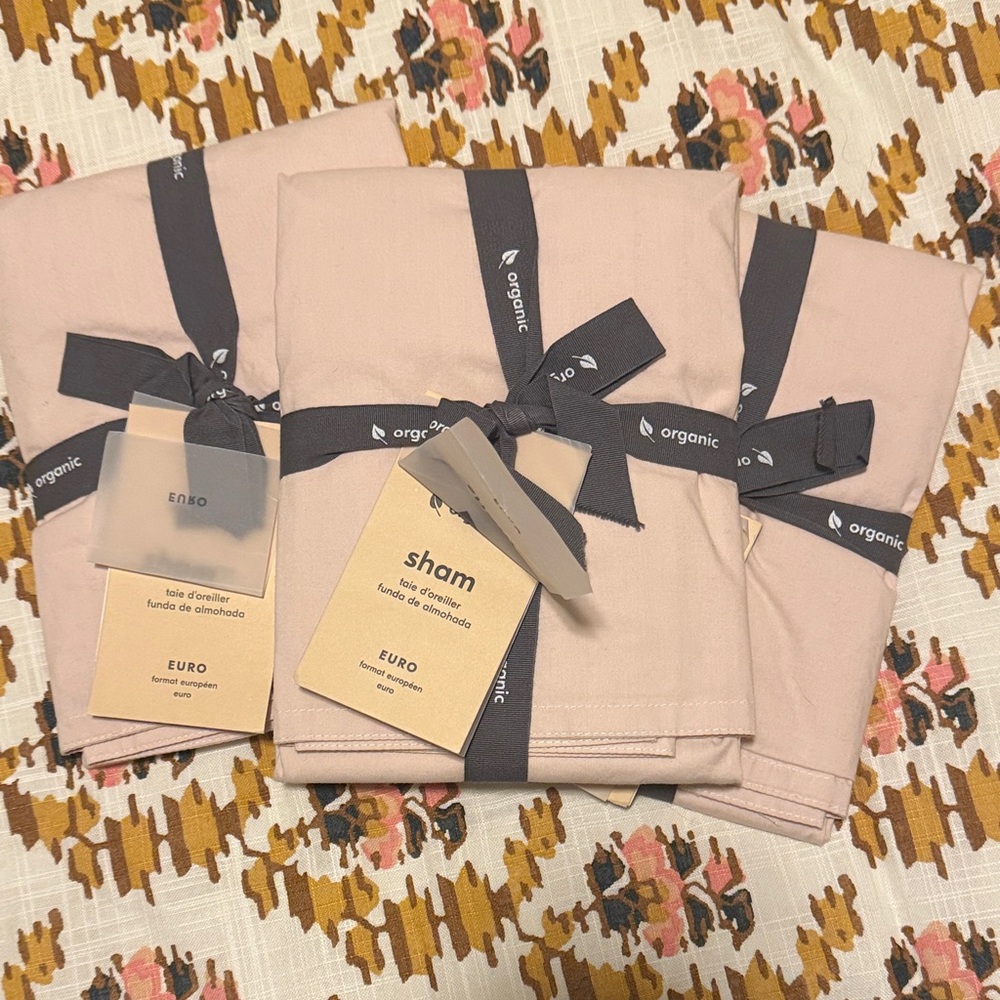 West Elm Organic Cotton Pillow Shams - Pink